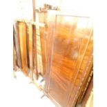 An Edwardian mahogany and satinwood cross banded double bed head and foot, another figured mahogany