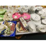 An RC Japan part service, decorated with flowers, boxed china, flatware, silver plated ware, decorat