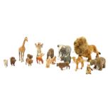 Zoo animals, elephants, hippos, lions, kangeroos, camels and Polar Bears, each with a velvet finish.