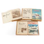 A group of aviation newspapers, flying magazines, etc., volumes 1-3 in handmade outer bindings. (AF)