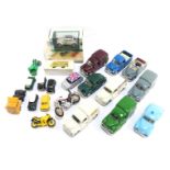 Diecast vehicles, Camaro Cars, police cars, cased Maisto Ducati and Triumph motorcycles, etc. (2 tra