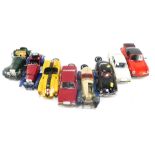 Burago and other diecast vehicles, comprising Ferrari 250 Testarossa, Alfa Romeo Spider, Rolls Royce