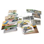 Motorbike racing memorabilia, an autograph book including Steve Hislop, various postcards, etc. (a q