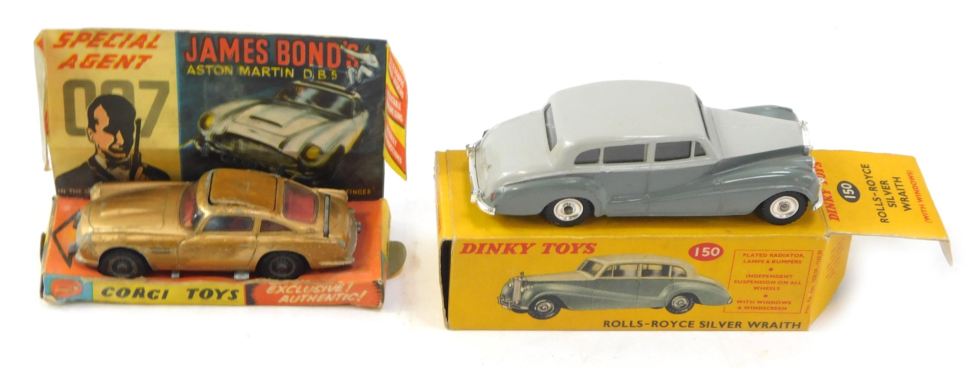 Dinky Toys cars, Dinky and Corgi Toys cars, comprising Dinky 150 Rolls Royce Silver Wraith, and Corg