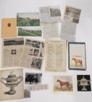 Lincoln racecourse interest. Various ephemera and prints in relation to the racecourse, cards for 18