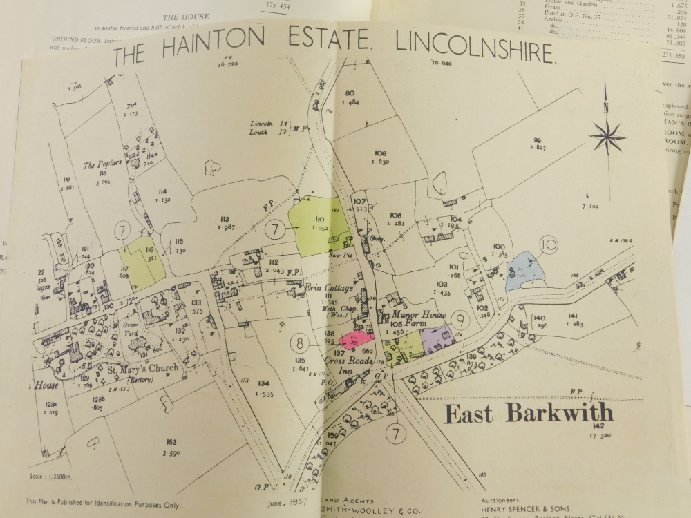 A 1957 Henry Spencer's sale catalogue, Outlying Portions of The Hainton Estate, sold Tuesday 23rd Ju - Bild 5 aus 6