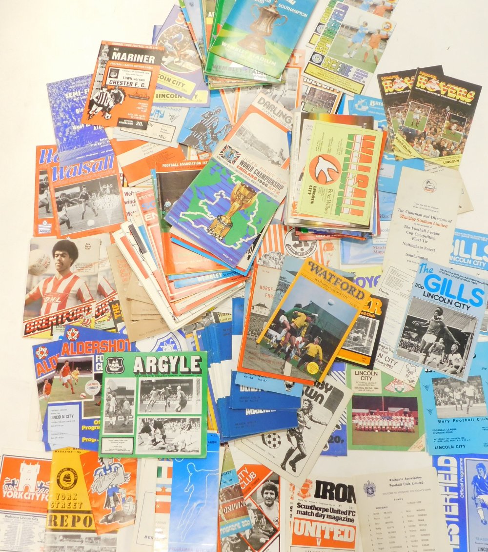 Various Lincoln City FC football programmes, late 1970s away matches, Vs Plymouth Argyle, Torquay Un