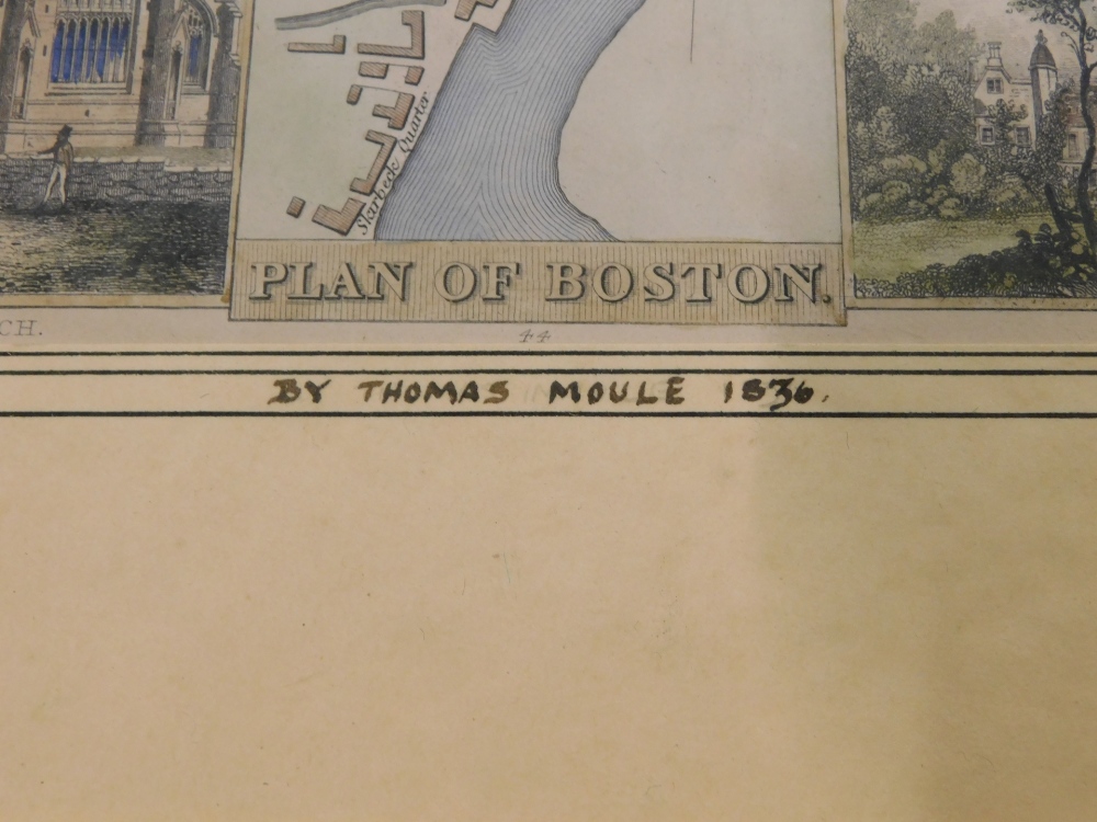 After Ogleby. Road from London to Boston in Lincolnshire map in colours, 34cm x 44cm, and a late pla - Bild 4 aus 4