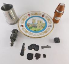 Various Lincoln related items, tankard, Freeman of Lincoln drink set, Lincoln imp door knocker 12cm