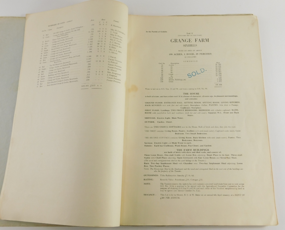 A 1957 Henry Spencer's sale catalogue, Outlying Portions of The Hainton Estate, sold Tuesday 23rd Ju - Bild 3 aus 6