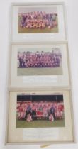 Three photographic prints of the Lincoln city squads, 1975/76, 28cm x 41cm, 1977/78 and 1980/81, eac