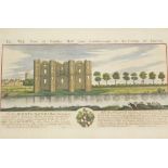 After Buck. The West View of Torksey Hall near Gainsborough, etching, plate numbered 179, in colours