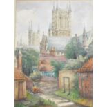 Phyllis France (20thC). Lincoln Cathedral, 1967, pastel, signed and titled, 39cm x 28cm.