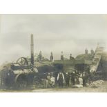 An early 20thC photograph, of a Lincolnshire field with a Caterpillar tractor, possibly Rustons, and