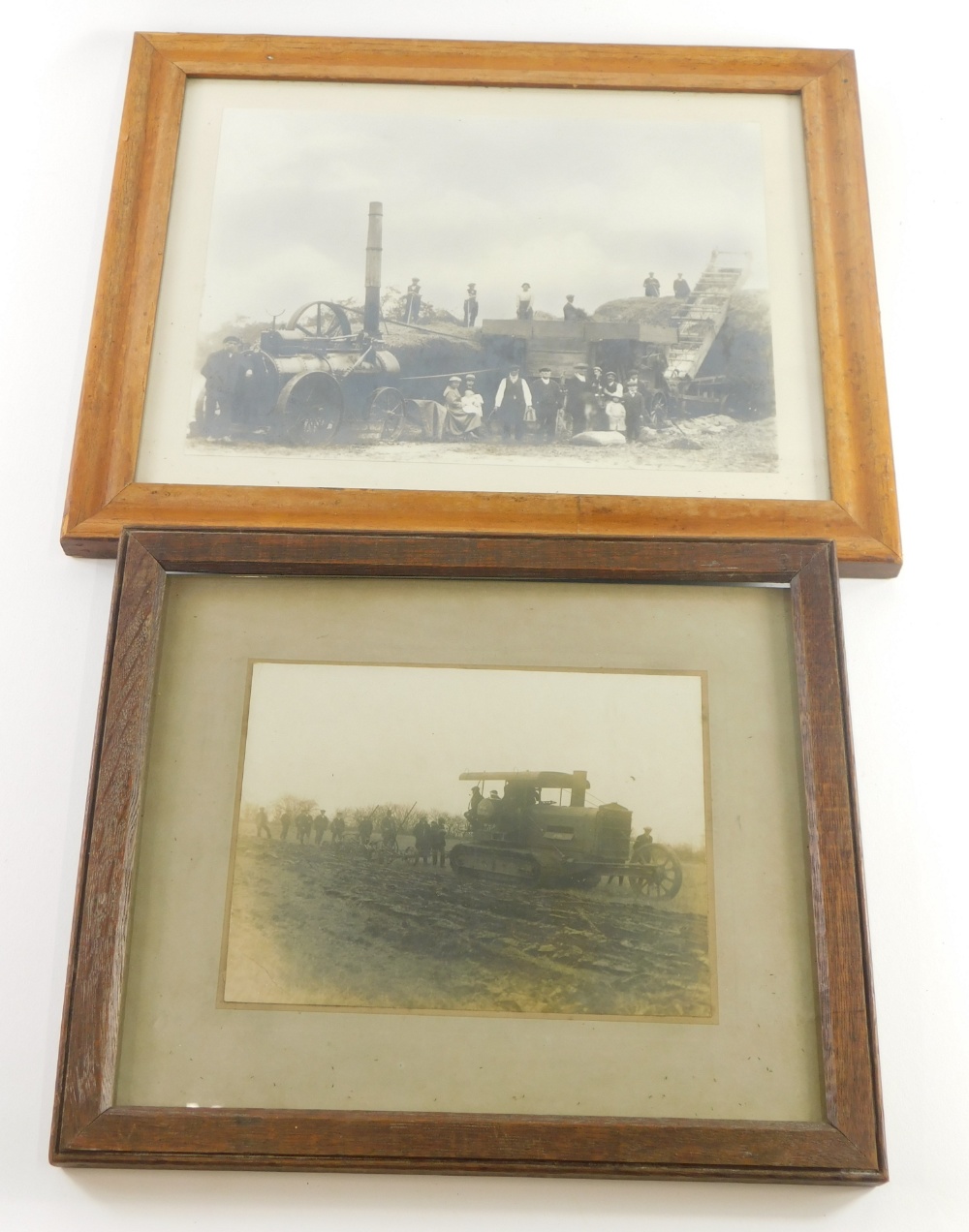 An early 20thC photograph, of a Lincolnshire field with a Caterpillar tractor, possibly Rustons, and - Bild 3 aus 3