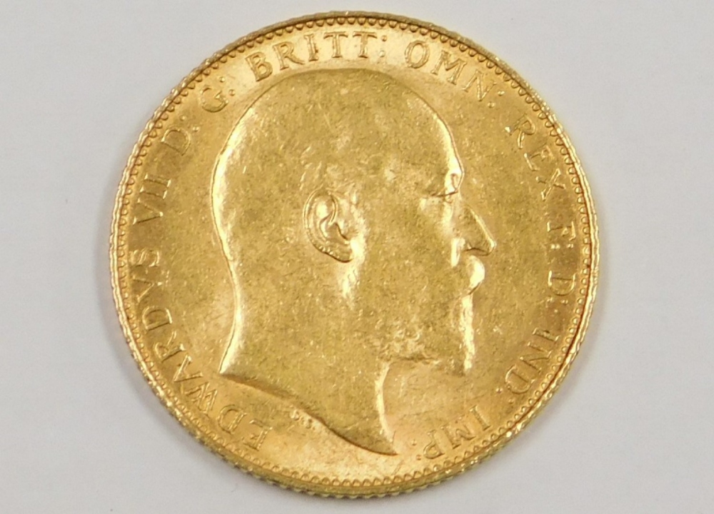 An Edward VII full gold sovereign, dated 1907, 8g. - Bild 2 aus 2