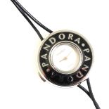 A Pandora Embrace lady's wristwatch, circular silvered dial and black enamel surround, serial number