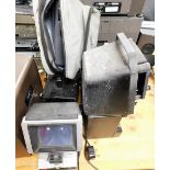 A collection of slide and film editing equipment, projectors, etc., to include an Elmo Editor 912, a