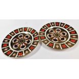 A pair of Royal Crown Derby Old Imari cabinet plates, 1128, seconds, 27cm diameter.