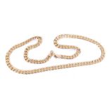 A 9ct gold curb link neck chain, on a lobster claw clasp, 19.6g, 46cm wide.