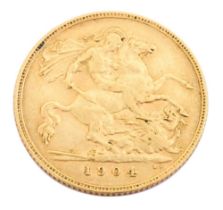 An Edward VII gold half sovereign, dated 1904, 4.0g.