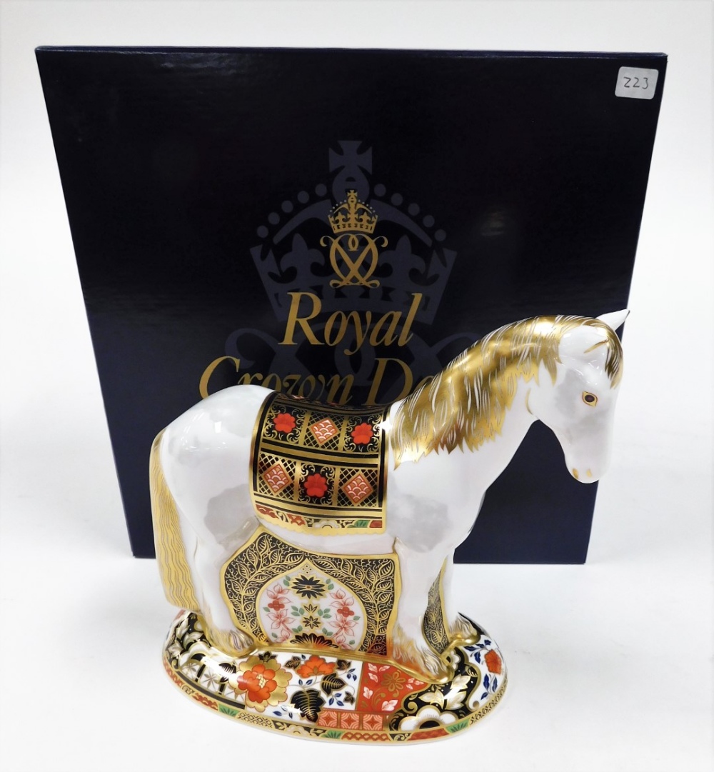 A Royal Crown Derby porcelain Appleby Mare paperweight, limited edition number 223/1500, specially c