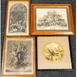 A group of 19thC and later engravings, to include La Naissance de la Vierge, 37cm x 20cm, L'Assompti