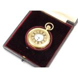 An Edwardian gentleman's 18ct gold half hunter pocket watch, by Barry & Sons Cardiff, keyless wind,