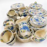 A Masons part tea and dinner service decorated in the Regency pattern, to include two tureens and co