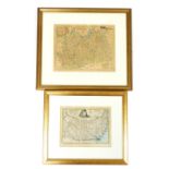 After Thomas Kitchin. Map of Essex, coloured engraving, 16cm x 21cm, together with a map of the coun