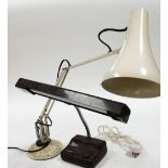 A white Anglepoise adjustable table lamp, and a Hannimax lamp with tube. (2)