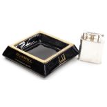 A Dunhill silver plated goliath table lighter, patent number 390107, registered design number 737418