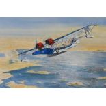 Warwick Jacobs (b.1963). Study of a PBY Catalina flying boat, watercolour, signed, 38cm x 55cm.