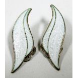 A pair of Norwegian silver and enamel clip earrings, designed by Knut Andreas Rasmussen, the earring