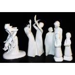 A group of Royal Doulton porcelain figures from the Images series, comprising two Carol Singer Boys,