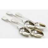 A set of four Victorian silver Fiddle pattern tablespoons, John and Henry Lias, London 1840, 10.22oz