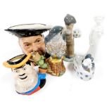 A group of ceramics, comprising a Royal Doulton Henry VIII character jug, D6642, a Royal Doulton Des