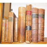 A group of leather bindings, to include Wilson (John M) The Farmers Dictionary Encyclopaedia of Agri