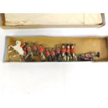 An early 20thC Fort Toys Highlanders lead soldier set, to include equestrian figure and soldiers, bo
