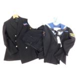 A Naval officer's dress uniform and trousers, Naval officer's petticoat and shirt and an HMS Ark Roy