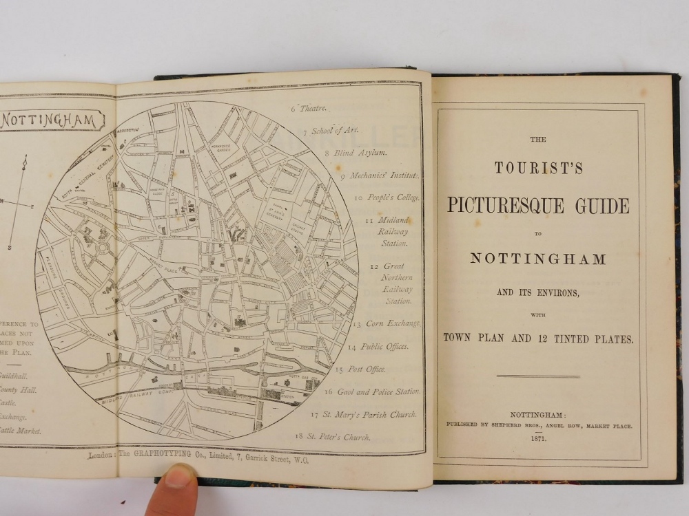 Shepherd.- THE TOURIST'S PICTURESQUE GUIDE TO NOTTINGHAM folding engraved map and plates, original - Image 3 of 3