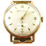 A Smiths Astral wristwatch, with yellow metal watch head bearing inscription British Railways WL Mag