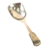 A George IV silver caddy spoon, fiddle pattern, Newcastle, 1828, 12cm long.