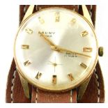 A Cauny Prima gentleman's wristwatch, with Cauny 17 jewel movement, in gold plated and stainless ste