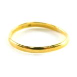 A 22ct gold wedding band, of plain thin design, ring size N, 2.1g all in.