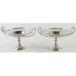 A pair of Edward VII silver miniature tazza, by Holland Aldwinckle & Slater, with strapwork handles