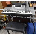 Withdrawn Pre-Sale. A Technics SX-KN6000 electric keyboard with stool and other accessories.