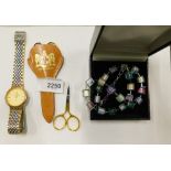 Fashion watch, cased commemorative scissors etc. (a quantity)
