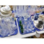 Various household glassware and effects, drinking glasses, glassware, prunus vase, dog ornament, li