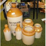 Various stoneware jars, to include a Gaymer's Cyder flagon.